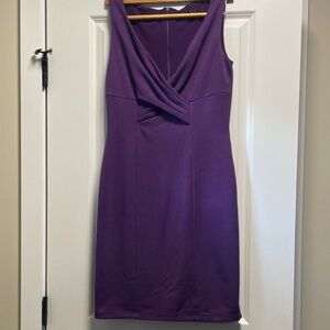 Elegant Purple Twist-Front Mini Dress